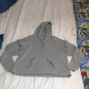 𝅺true Craft Embellished raw hem hoodie size Large